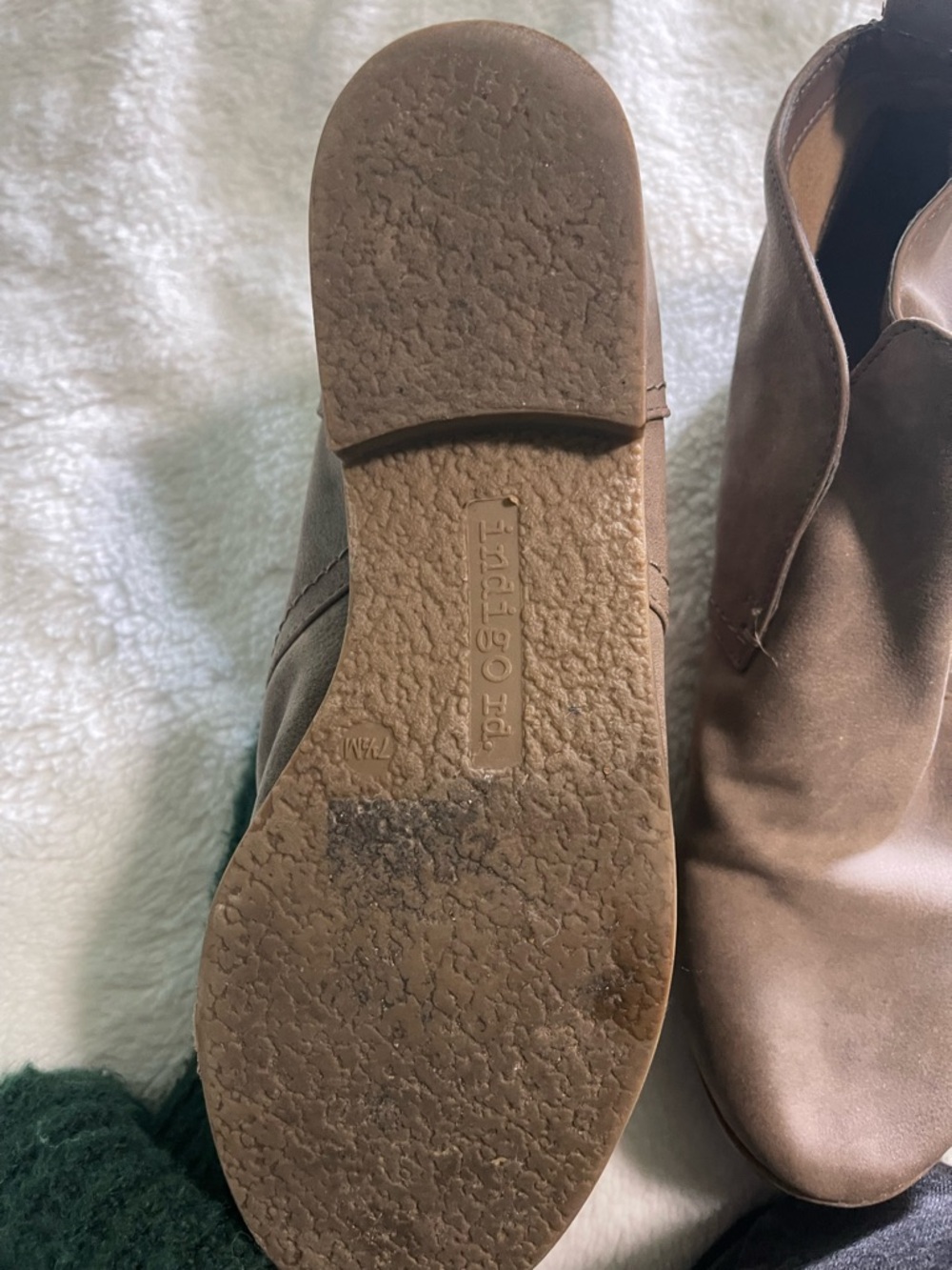 Indigo Taupe Suede Ankle Booties